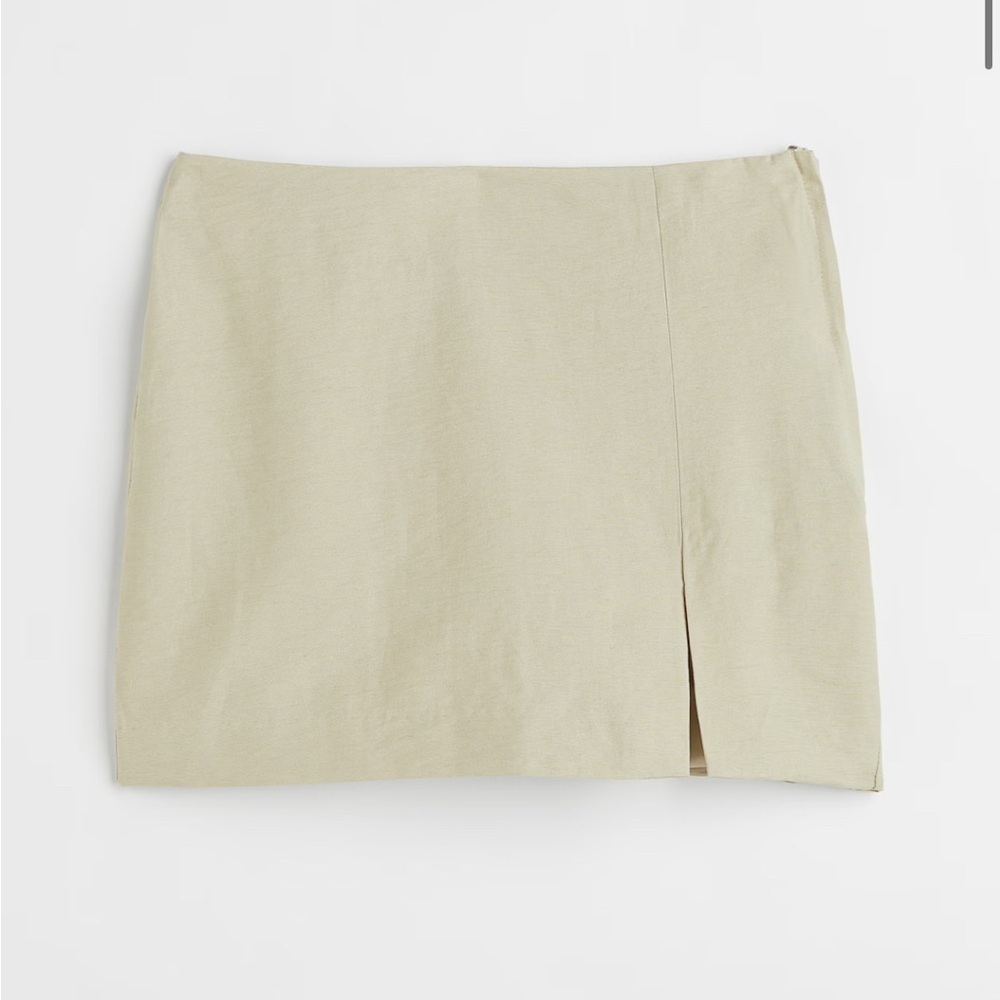 H&M NWT linen blend mini skirt, size 10